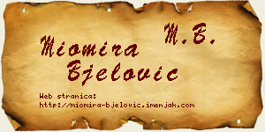 Miomira Bjelović vizit kartica